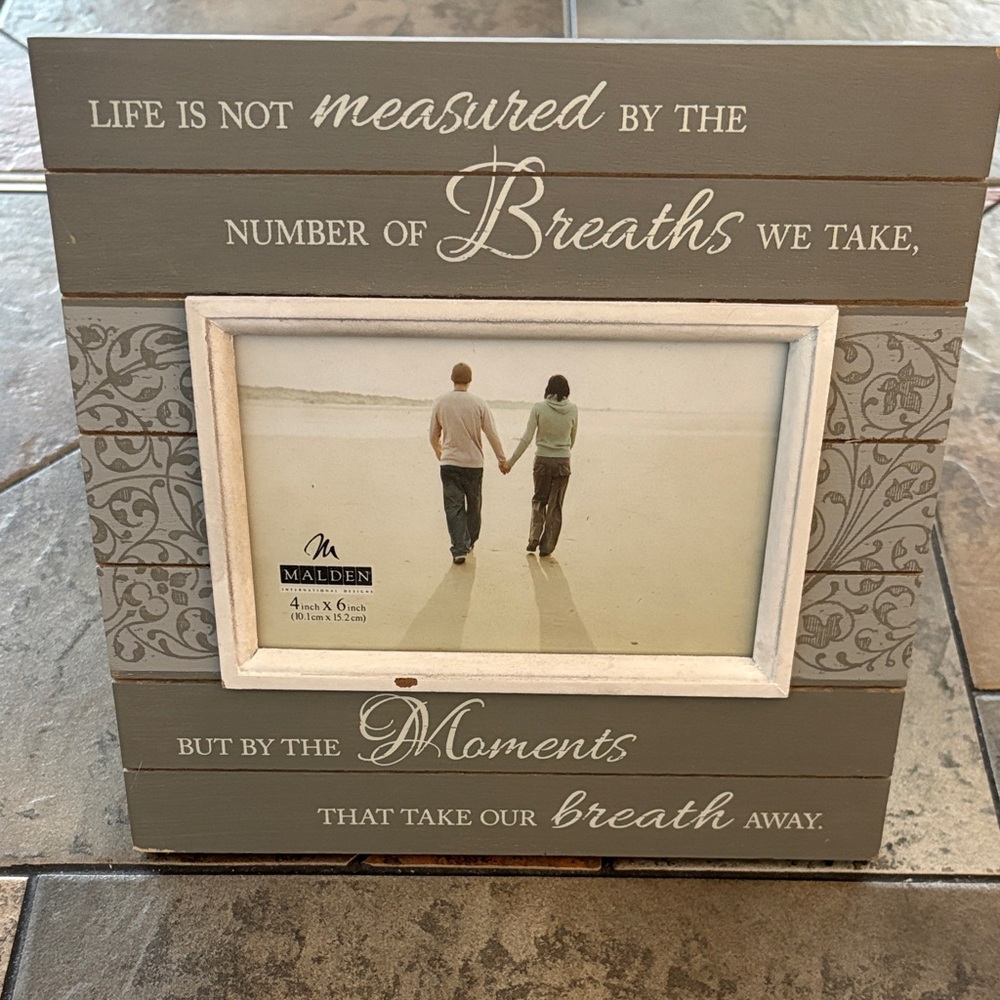 Malden Gray and White Inspirational Frame
